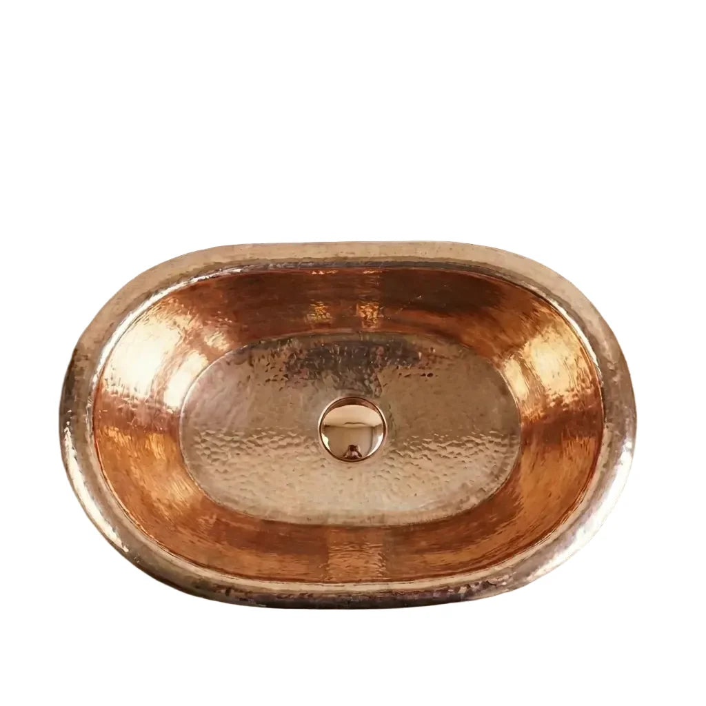 Oxidized Copper Tub Sink – Handmade Green Patina Bathroom Vessel