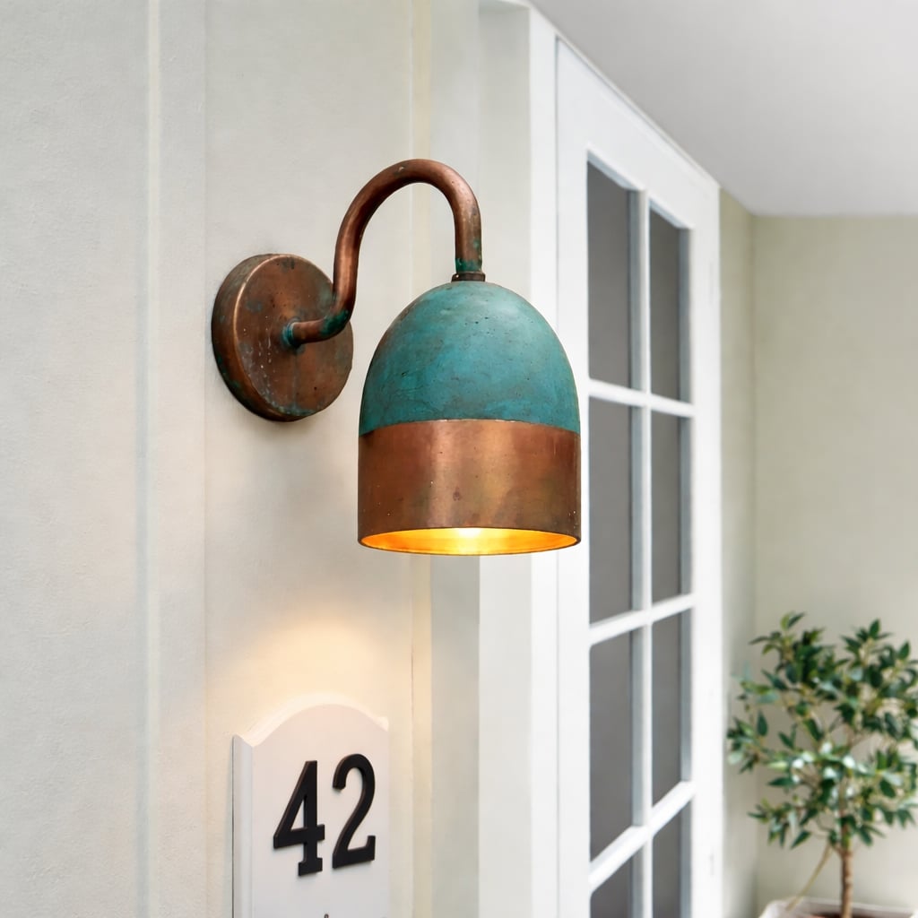 Patina Copper Dome Wall Sconce
