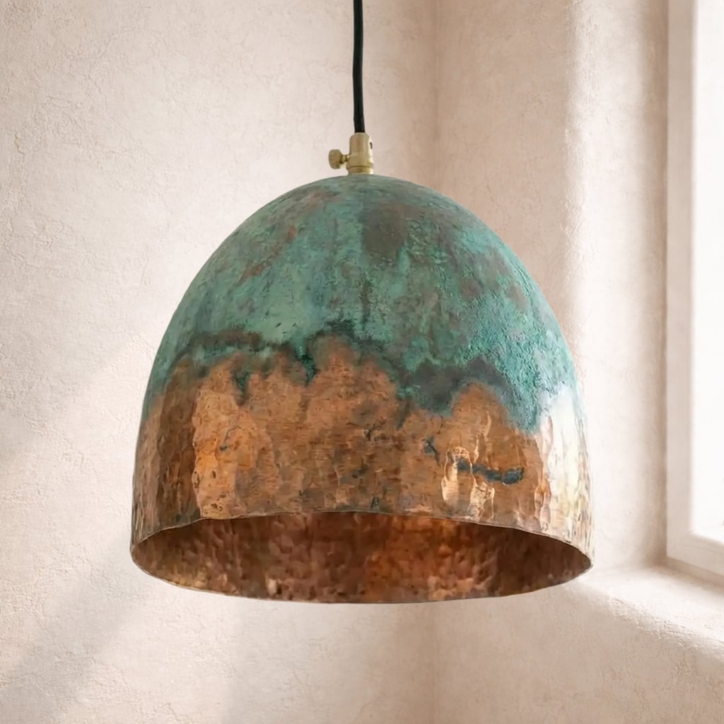 Two Tone Oxidized Copper Pendant Light
