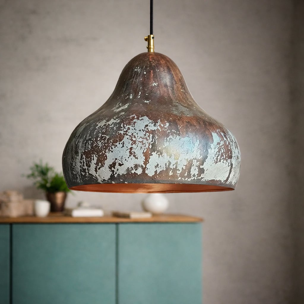 Patinated Copper Pendant Light
