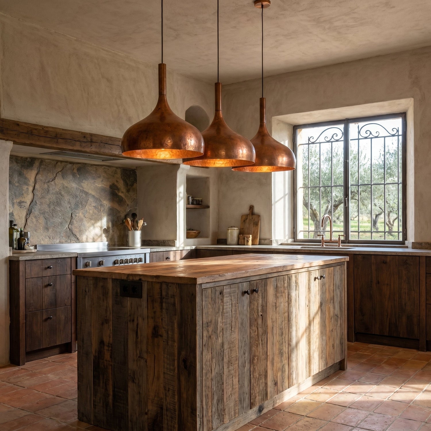 Polished Copper Pendant Light - Minimalist Dome Ceiling Fixture