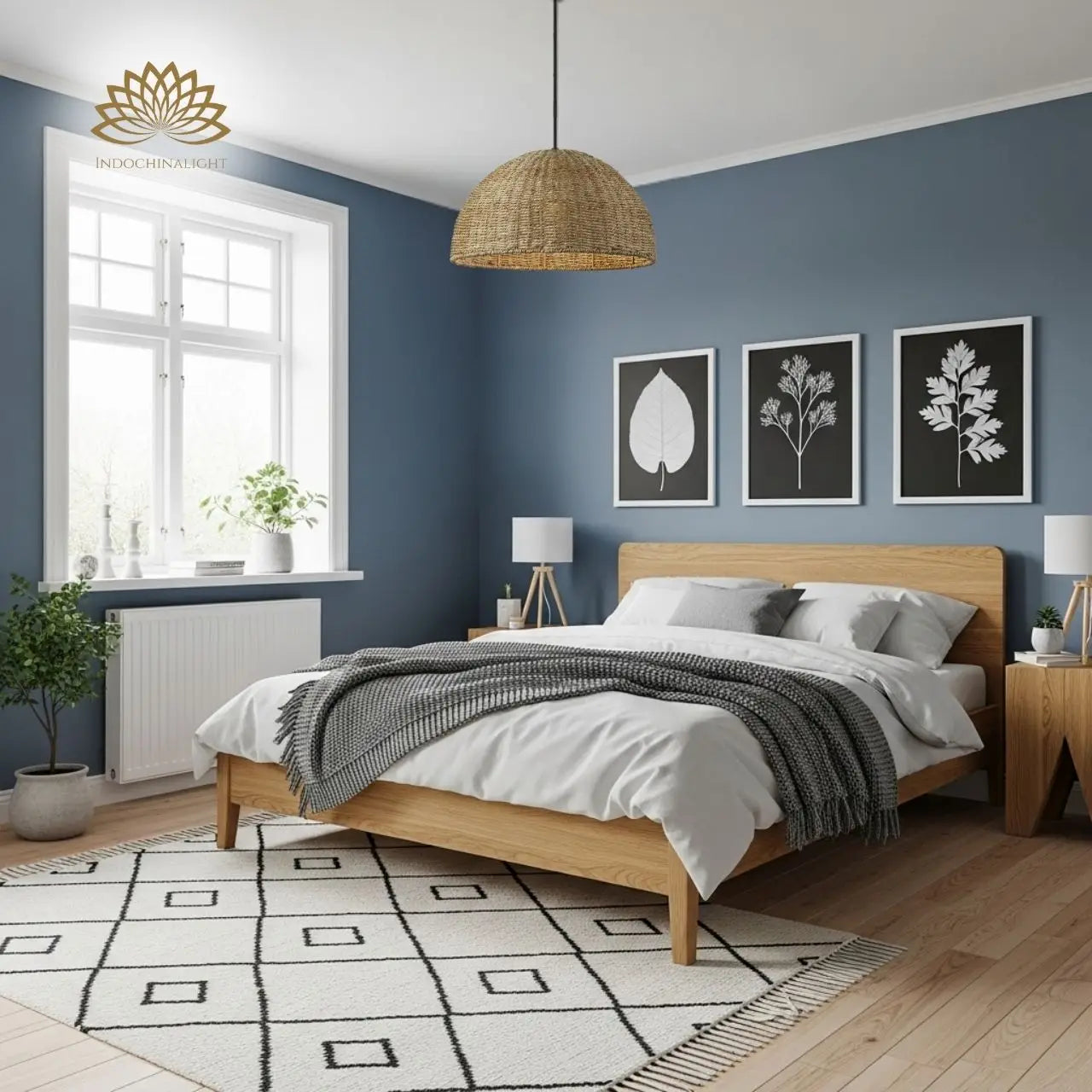 Pourel Dome Wicker Pendant Light