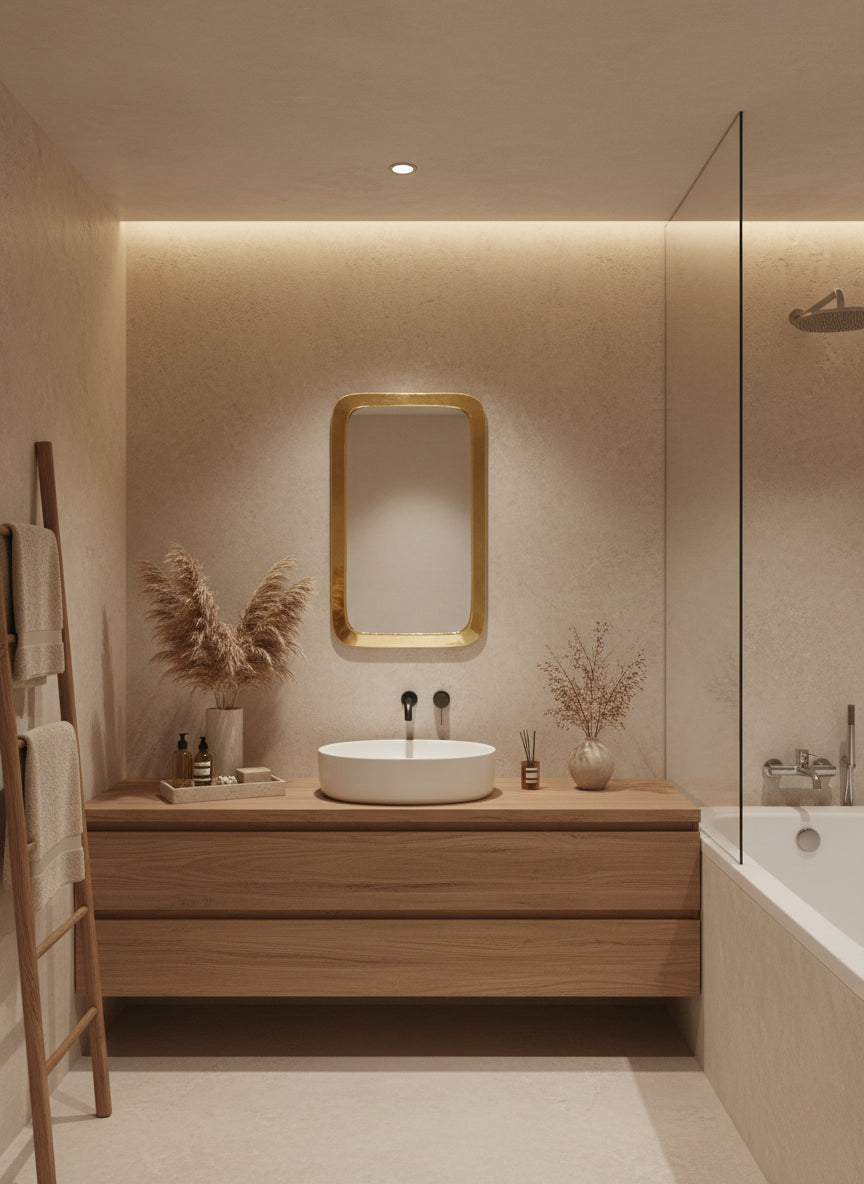 Varaudu Handmade Rectangle Mirrors Gold Brass Frame Mirror 369099657 - Antique Brass Bathroom Mirror, Vanity Wall Decor