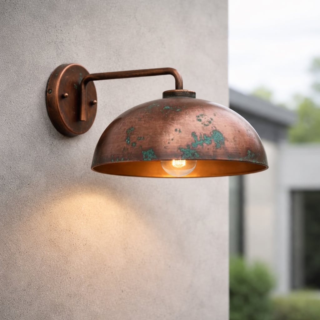 Rustic Copper Outdoor Wall Light