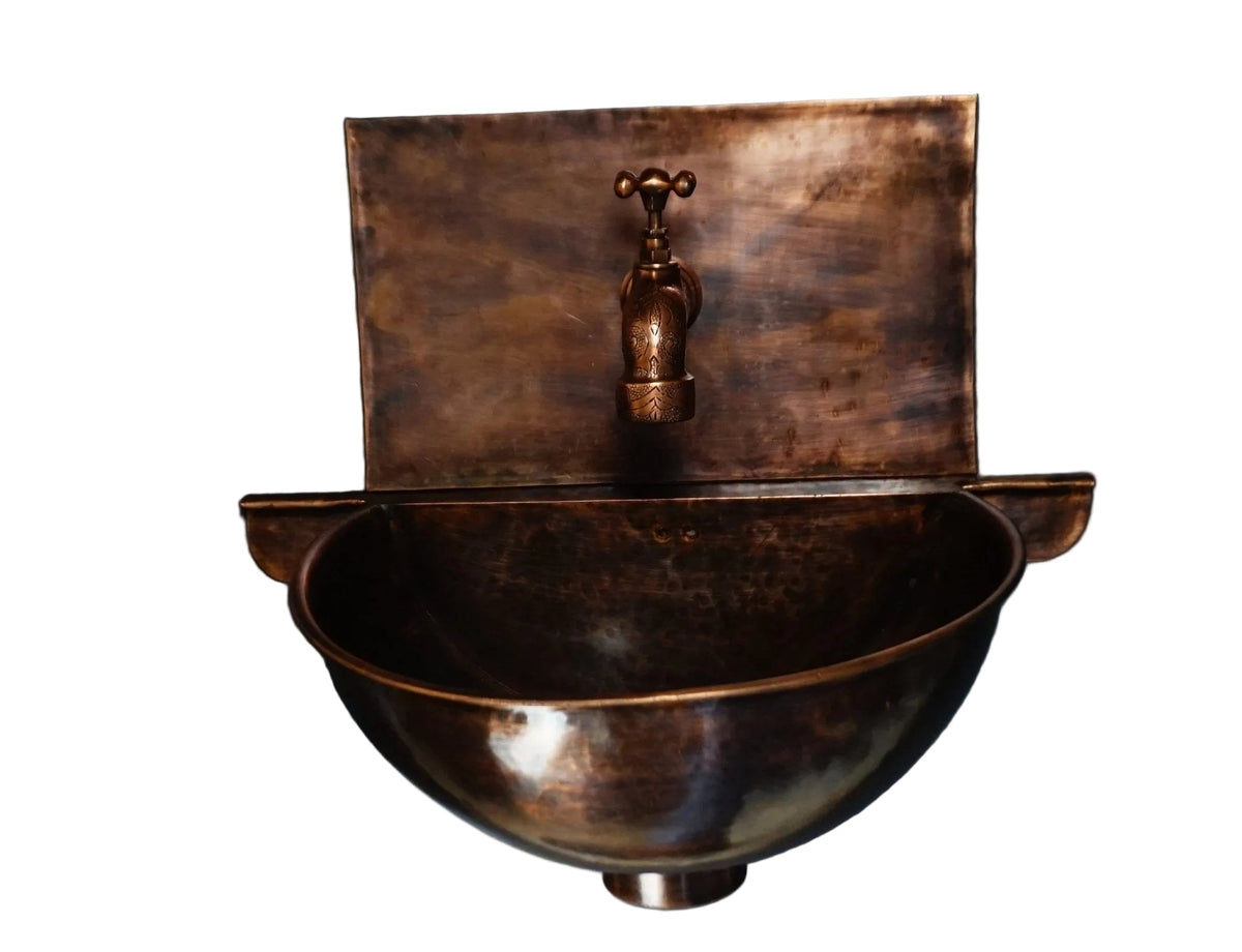 Rustic Copper Wall Mount Sink Bathroom