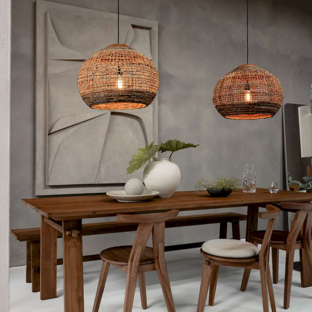 Rustic Globe Woven Pendant Light