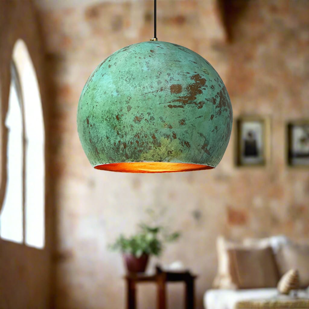 Oxidized Copper Pendant Light