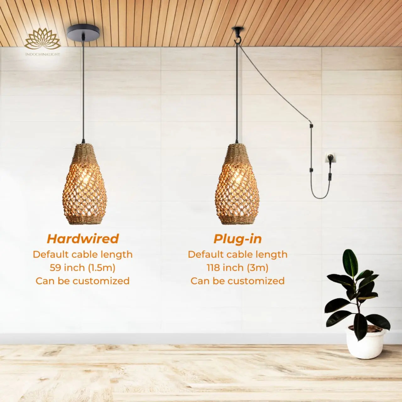 Shaun Small Basket Wicker Woven Pendant Light