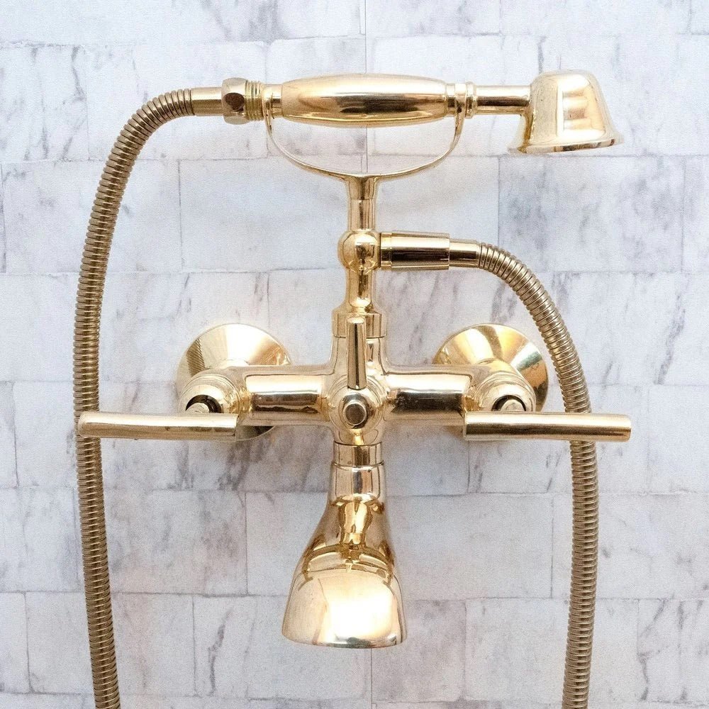 Luxury Vintage Wall-Mounted Shower with Brass Shower Mixer