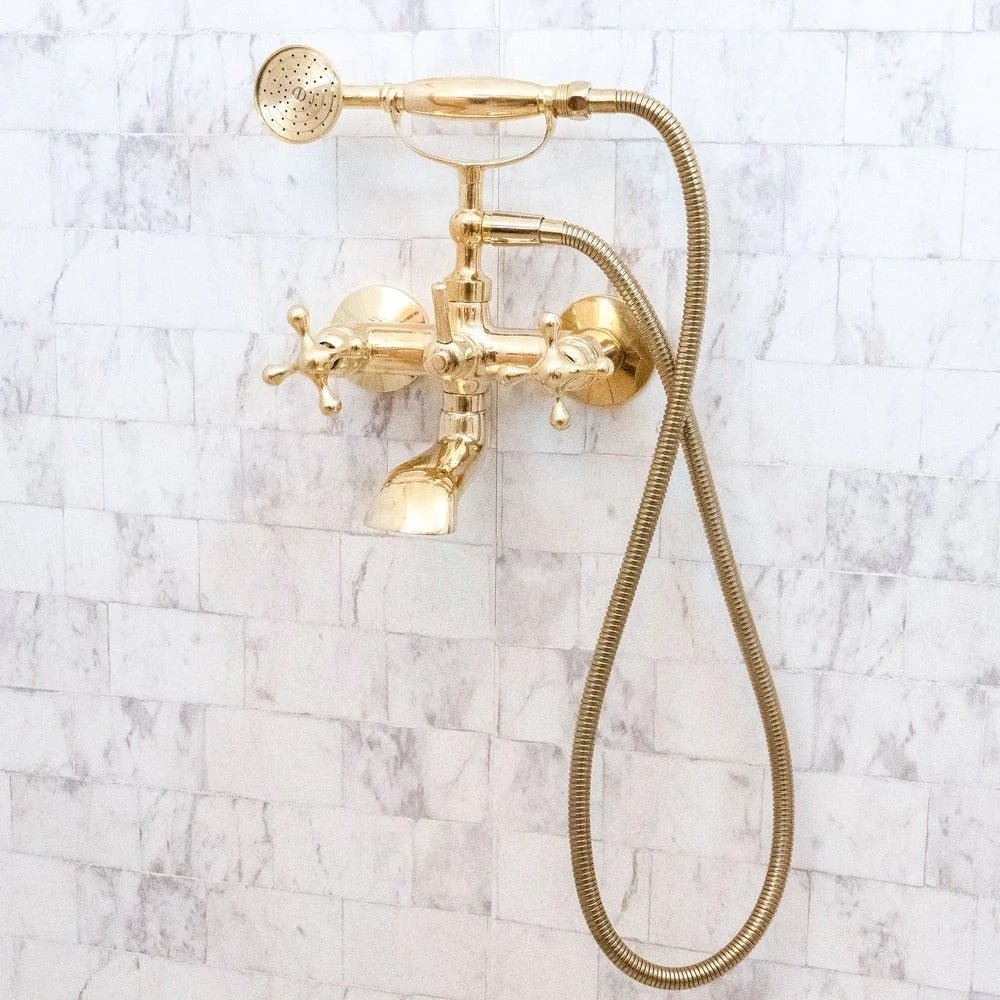 Luxury Vintage Wall-Mounted Shower with Brass Shower Mixer