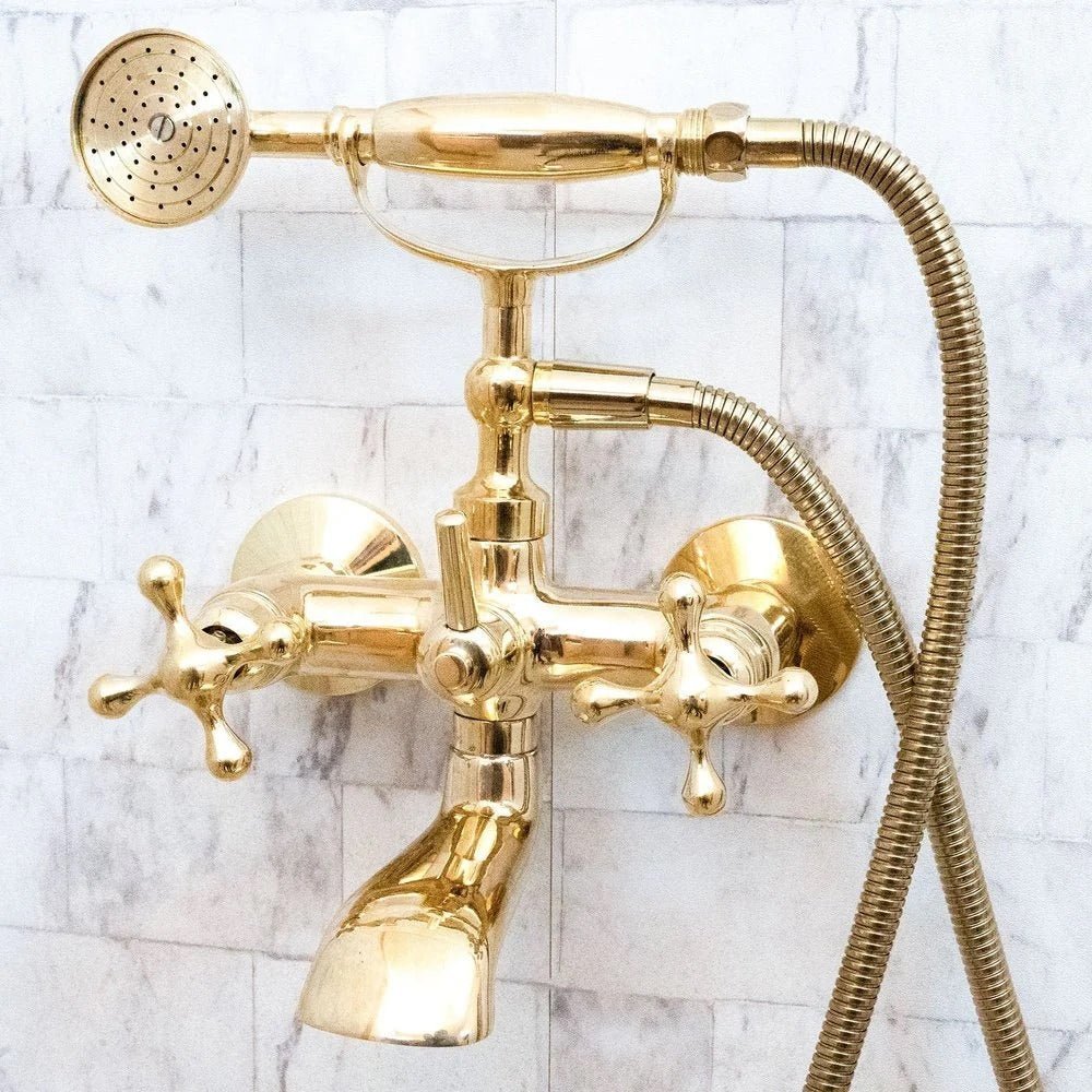 Luxury Vintage Wall-Mounted Shower with Brass Shower Mixer