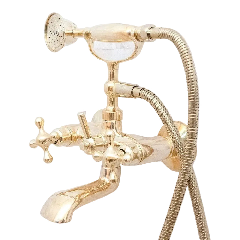 Luxury Vintage Wall-Mounted Shower with Brass Shower Mixer