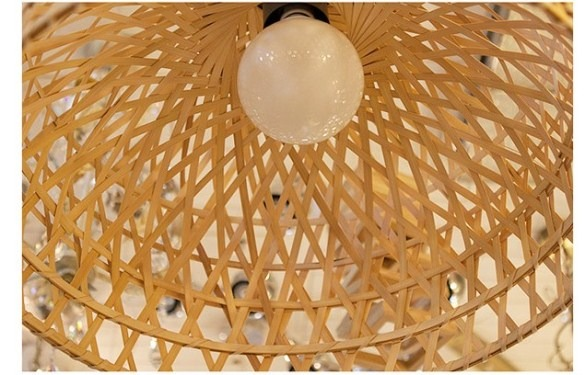 Shuangz Bamboo Woven Dome Pendant Light