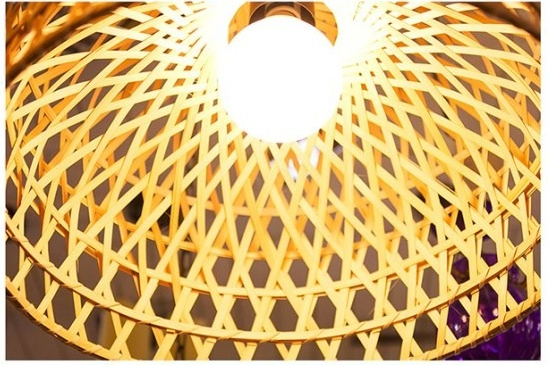 Shuangz Bamboo Woven Dome Pendant Light