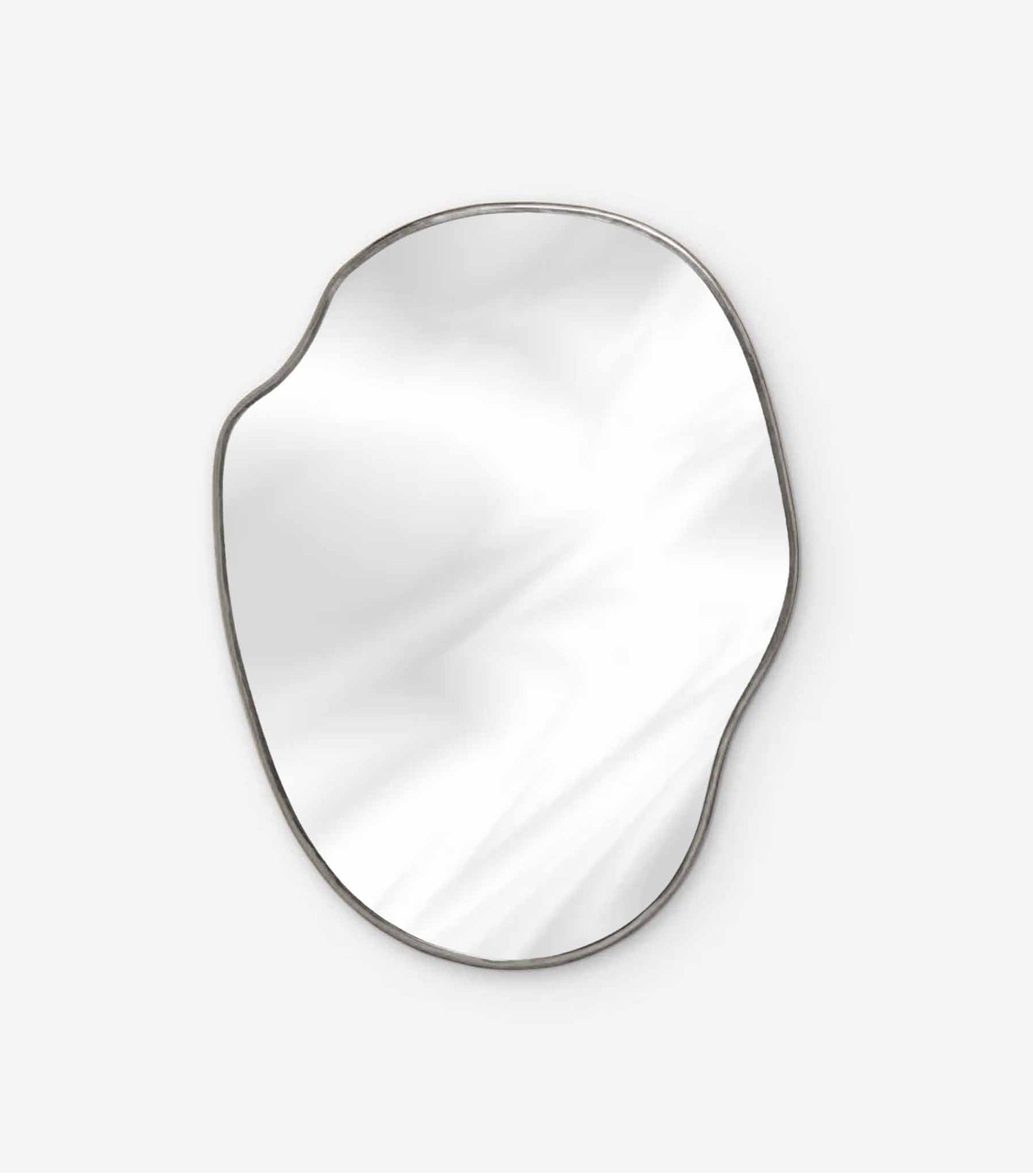 Varaudu Gold Framed Asymmetrical Mirror - Antique Brass Bathroom Mirror, Vanity Wall Decor
