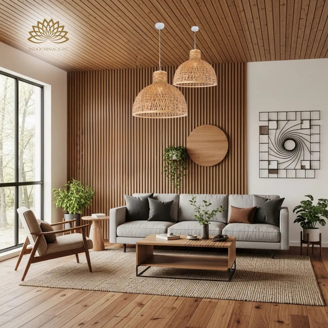 Singkawang Bamboo Woven Dome Pendant Light