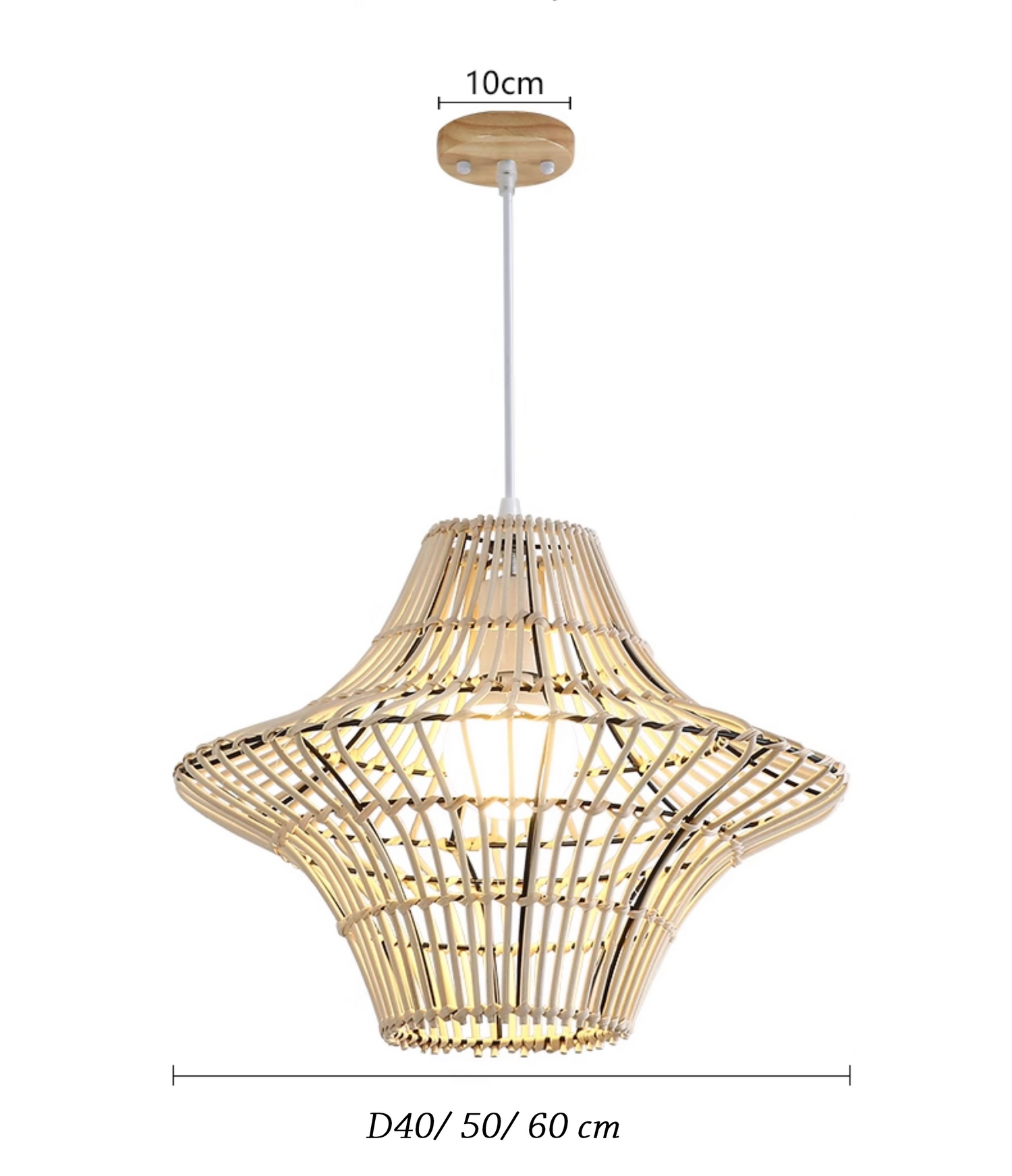 Starweave White Woven Rattan Hanging Light
