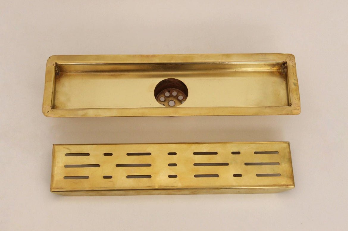 Elegant Solid Brass Linear Shower Drain for Walk-In Showers