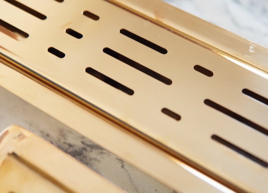 Elegant Solid Brass Linear Shower Drain for Walk-In Showers