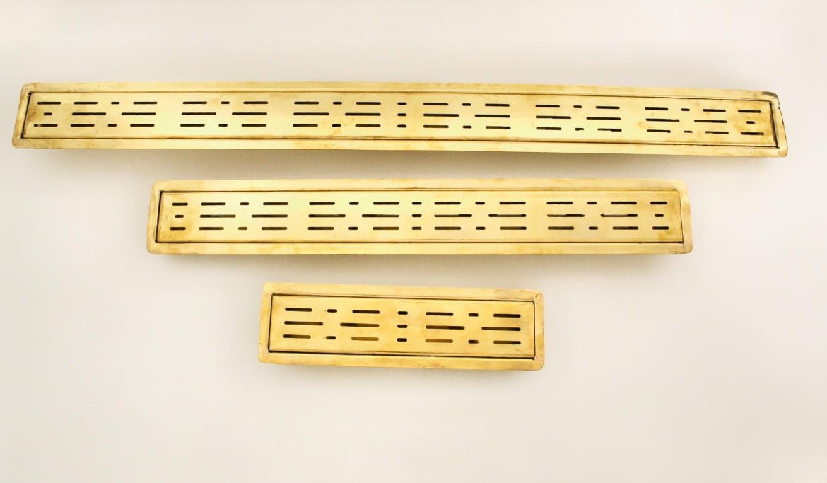 Elegant Solid Brass Linear Shower Drain for Walk-In Showers