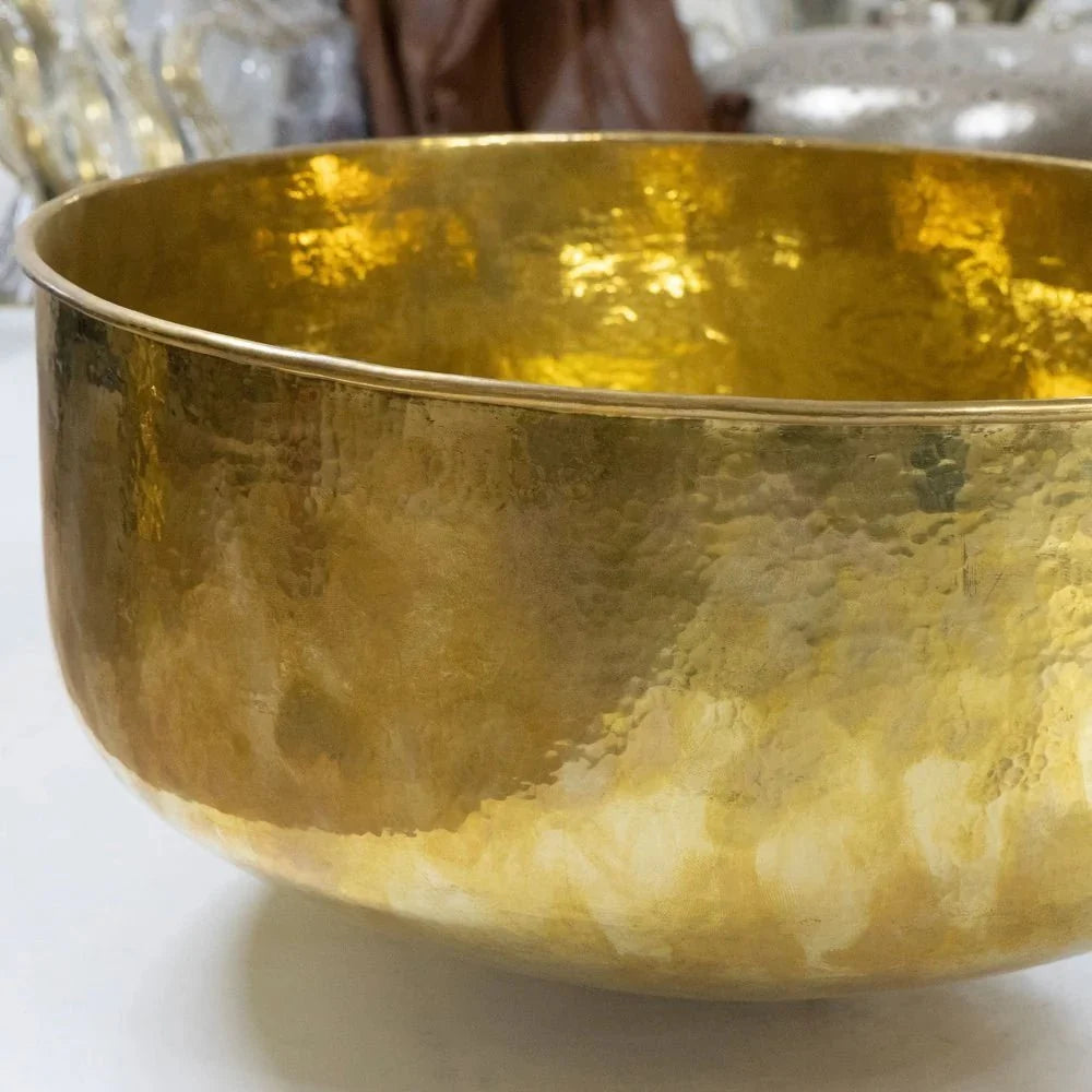Handcrafted Antique Brass Round Vessel Sink for Elegant Bathrooms