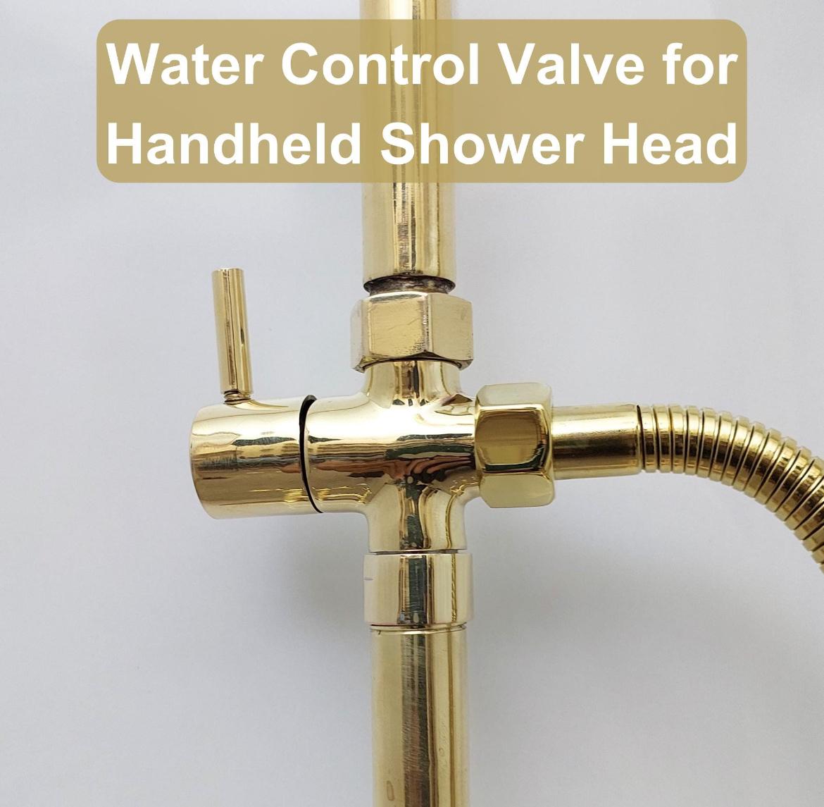 Handmade Unlacquered Brass Shower System | Moroccan Wall Mounted Rain & Hand Shower by Brasska