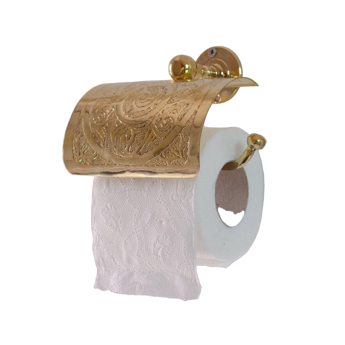 Solid Brass Toilet Paper Holder, Handcrafted Powder Room Roll Holder