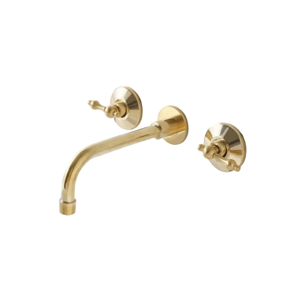 Solid Brass Wall-Mount Faucet – Luxury Bathroom Fixture