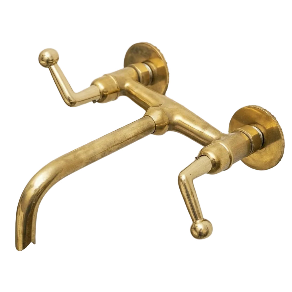 Solid Brass Wall Mounted Tub Filler with Lever Handles
