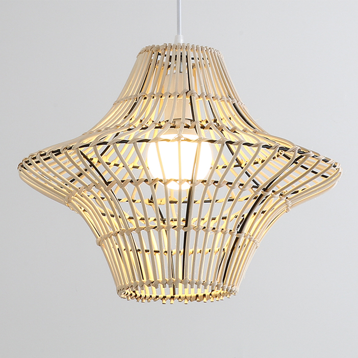 Starweave White Wicker Rattan Hanging Light