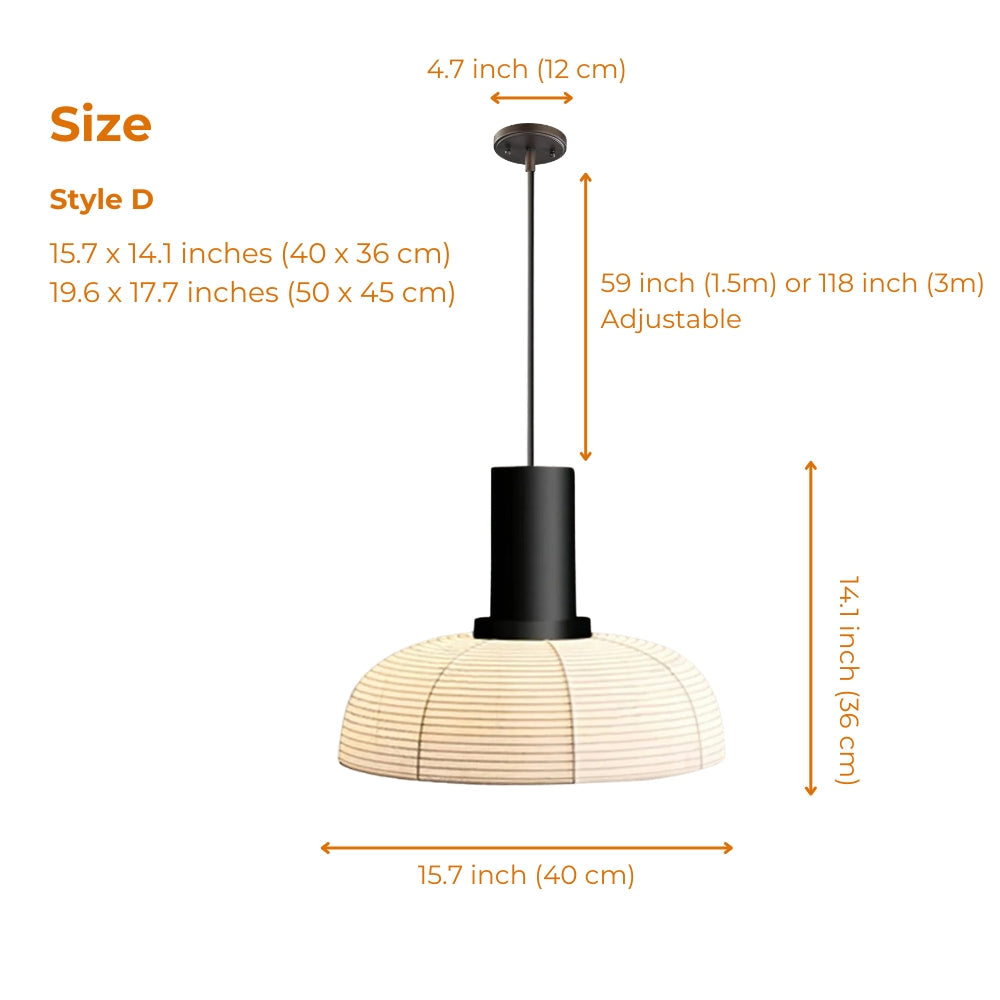 style d japanese wabi sabi farbic pendant light size