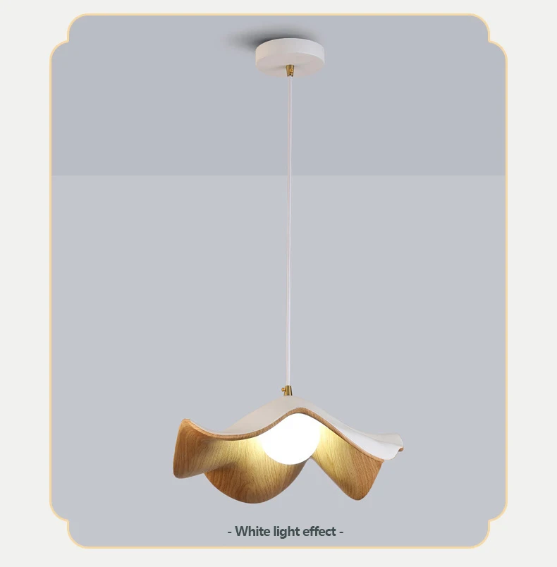 Casia Lotus Wabi Sabi Wood Pendant Light