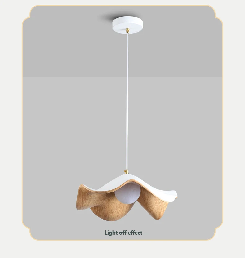 Casia Lotus Wabi Sabi Wood Pendant Light