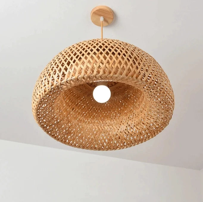 TAO Oriental Small Bamboo Basket Pendant Light