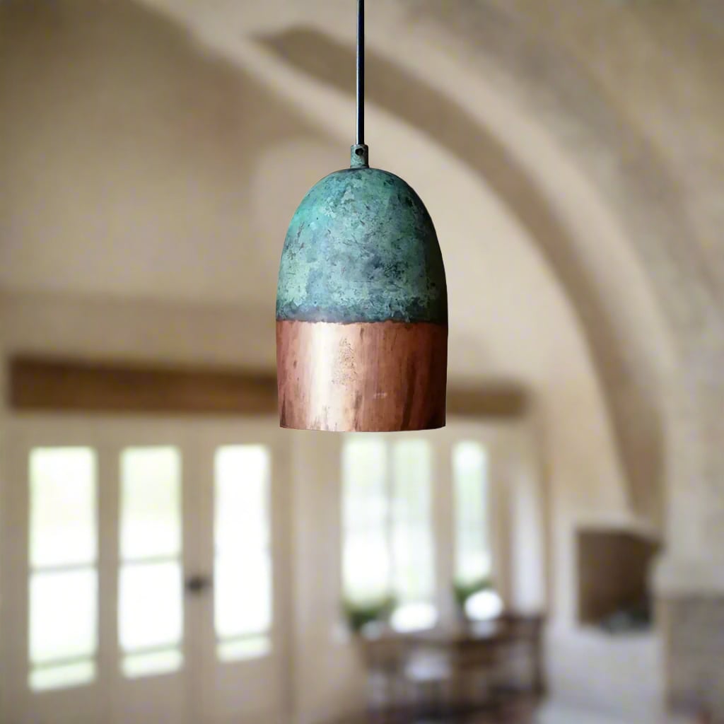 Green Patina Copper Pendant Light