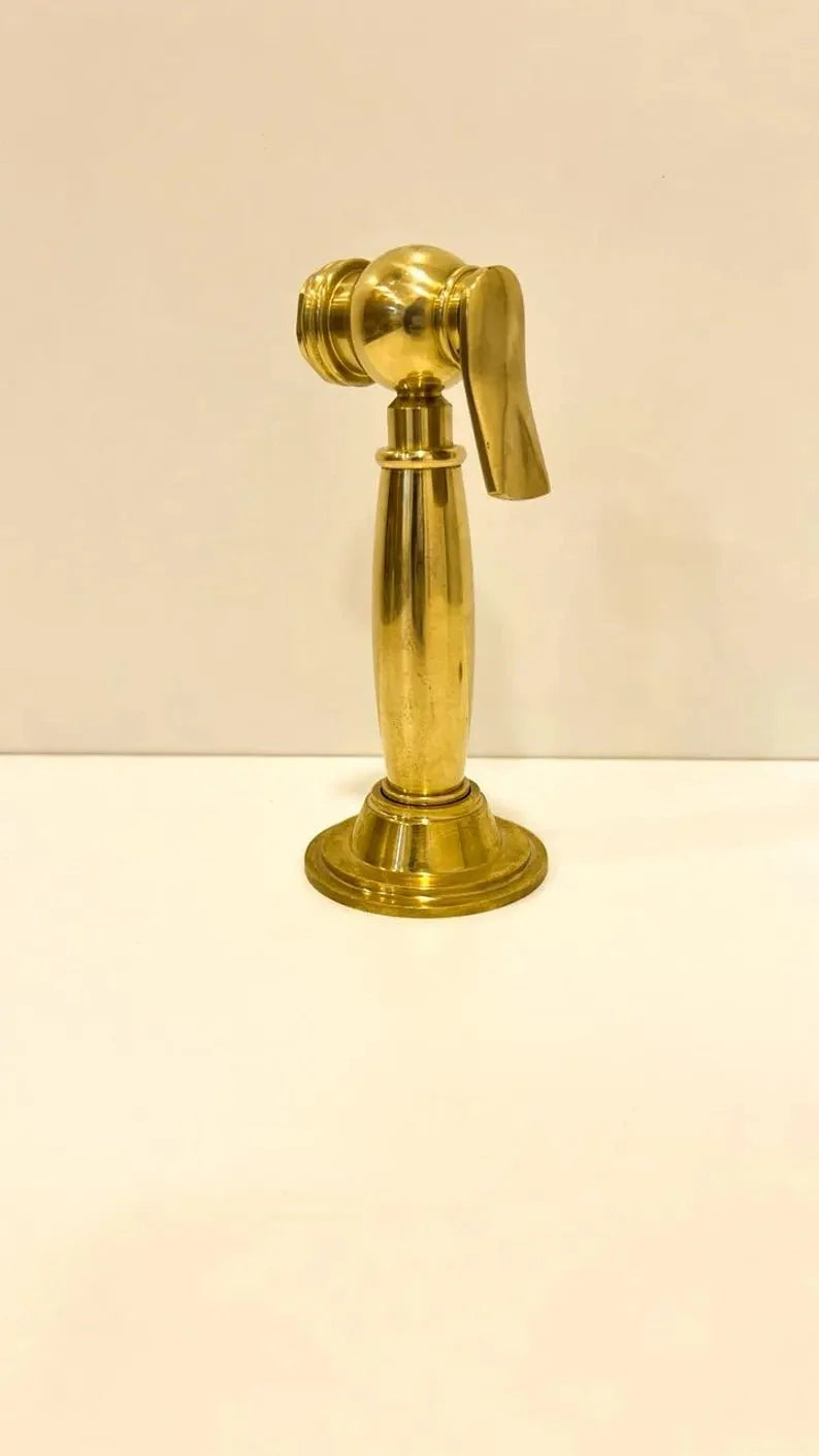 Uncoated solid brass side sprayer faucet, kitchen sprayer