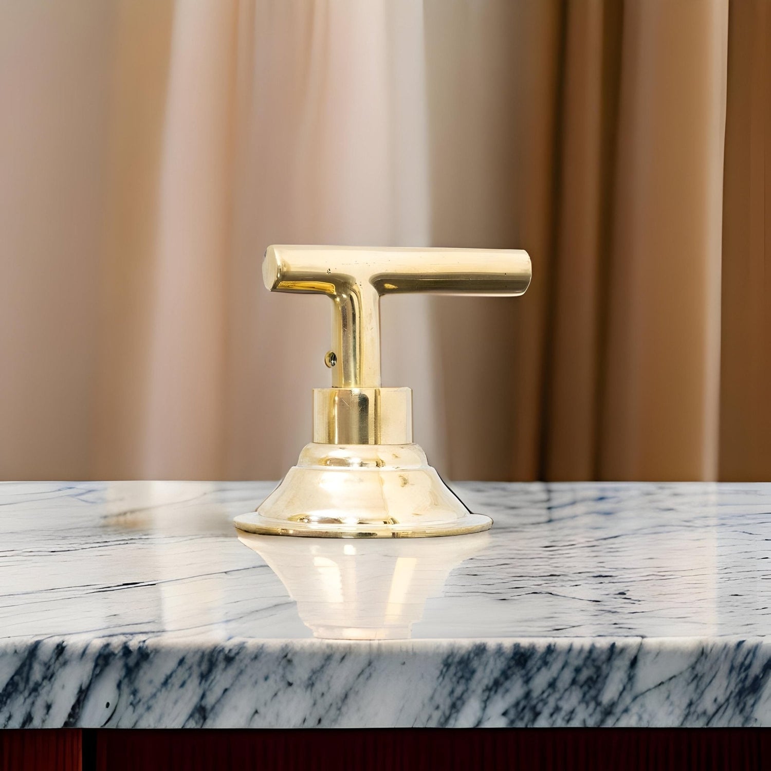 Unlacquered Brass 3-Hole Bathroom Faucet - Deck Mounted Lever Tap