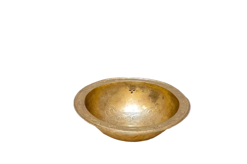 Unlacquered Brass Bathroom Sink – Hand Engraved Drop-In Vanity Basin