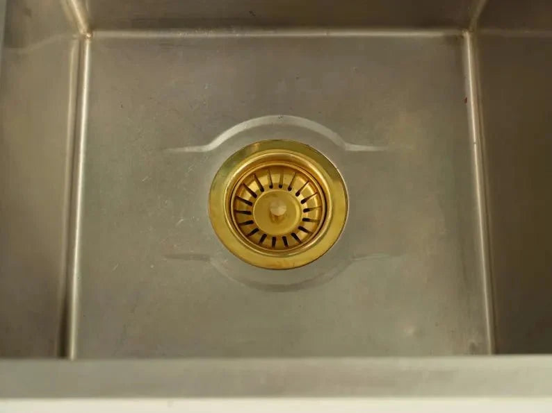 Unlacquered Brass Kitchen Sink Strainer – Handmade Basket Flange
