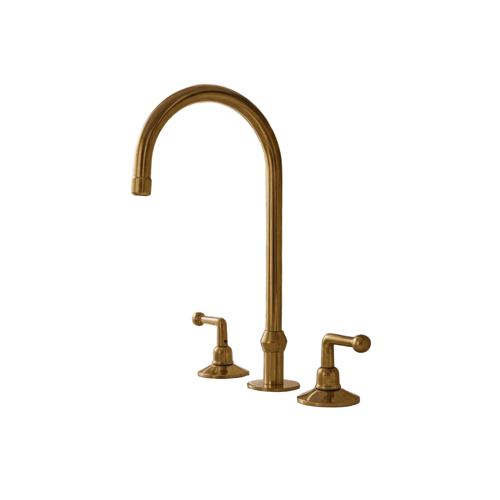 Unlacquered Brass Three Hole Vanity Faucet