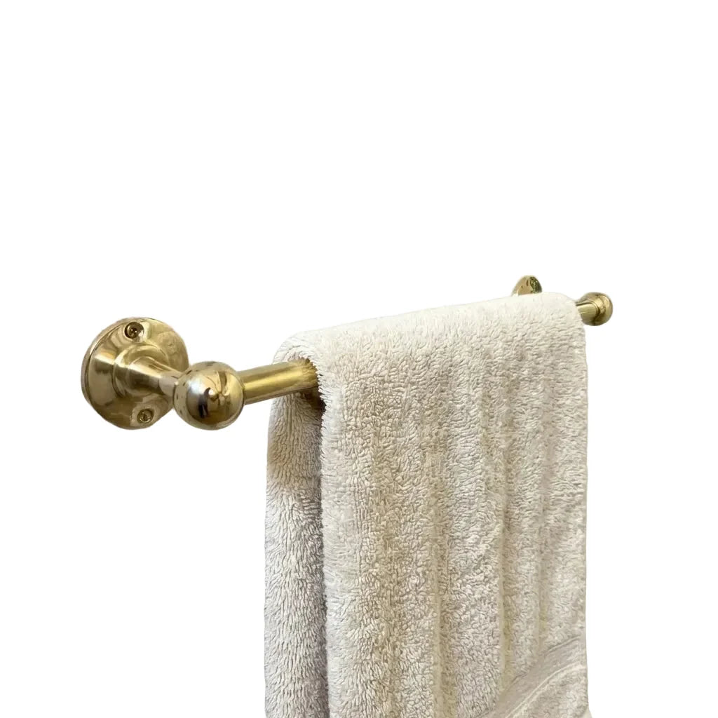 Unlacquered Brass Towel Rail – Wall Mounted Solid Brass Bathroom Towel Bar