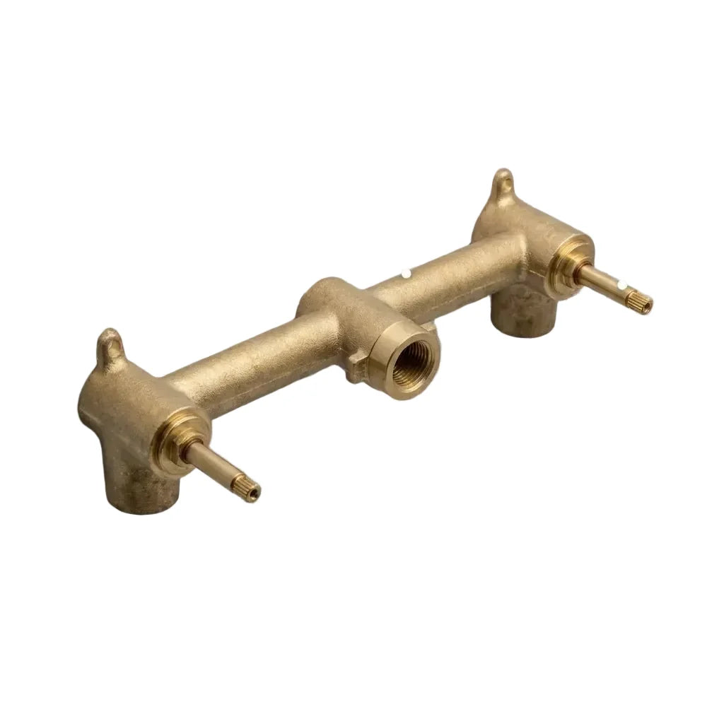 Unlacquered Brass Wall Mount Bathroom Faucet – Vintage Lever Handle Design