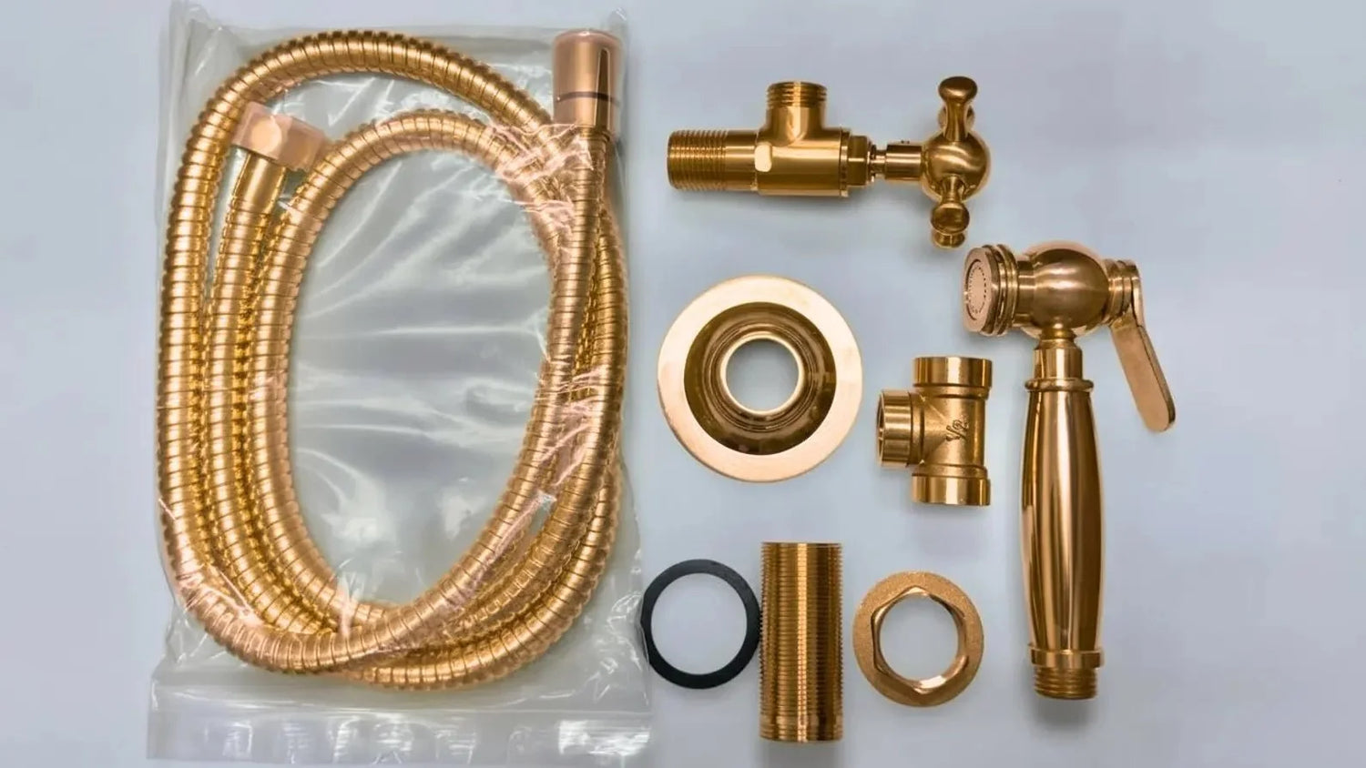 Unlacquered Copper Kitchen Side Sprayer - High Pressure Sink Attachment