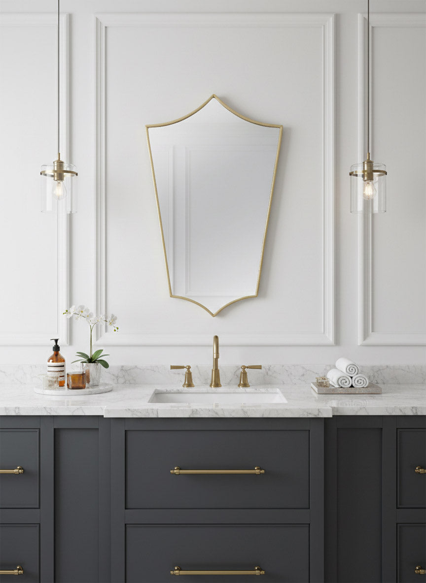 Varaudu Italian Antique Brass Mirror Unlacquered Brass Mirror 369099922 - Antique Brass Bathroom Mirror, Vanity Wall Decor