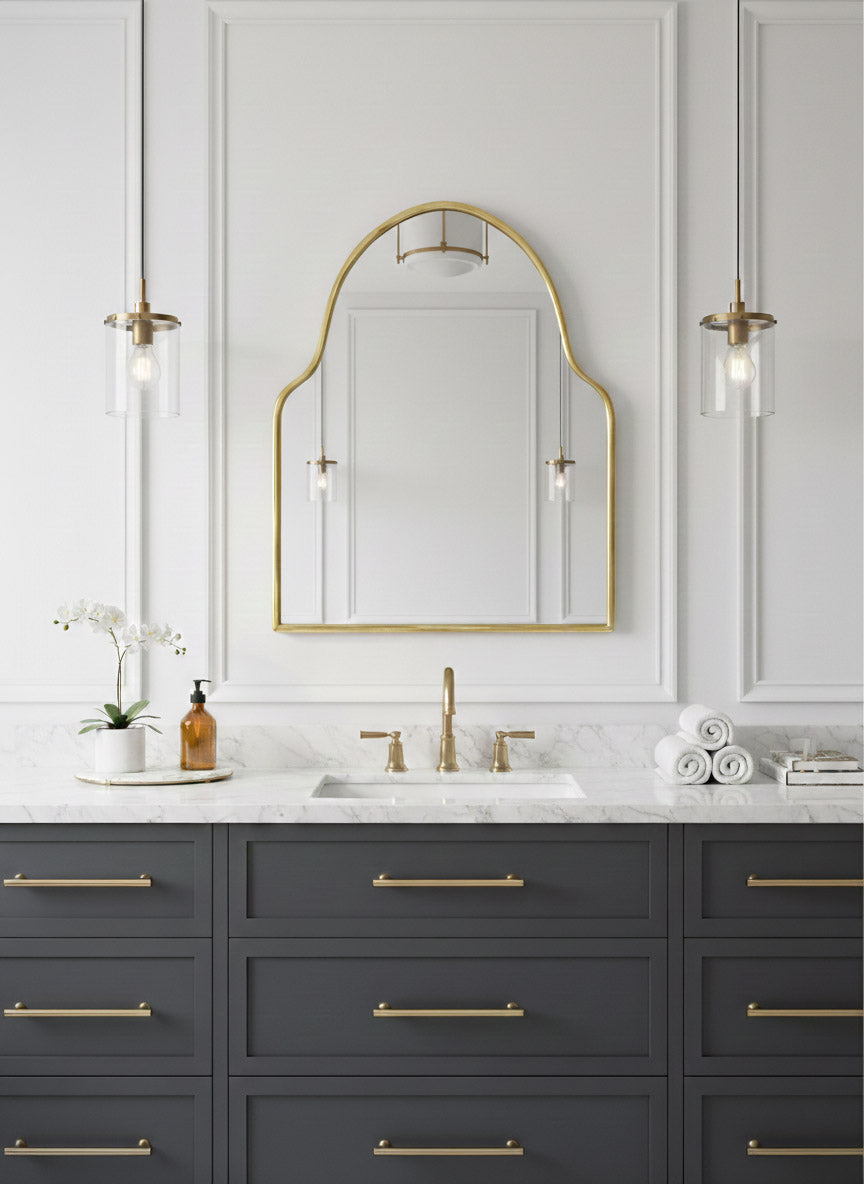 Varaudu Gold Brass Arch Mirror Handmade Brass Wall Mirror 369099709 - Antique Brass Bathroom Mirror, Vanity Wall Decor