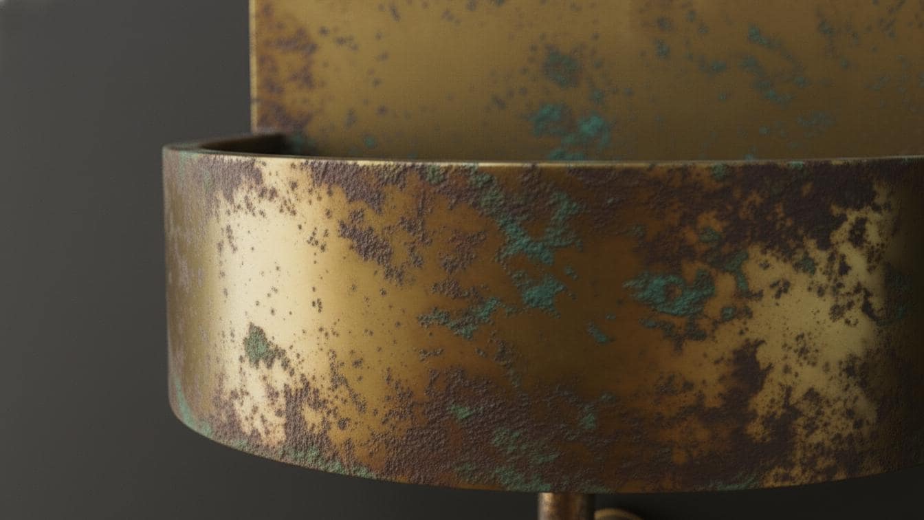 Verdigris Patina Brass Wall Mount Sink - Rustic Antique Basin