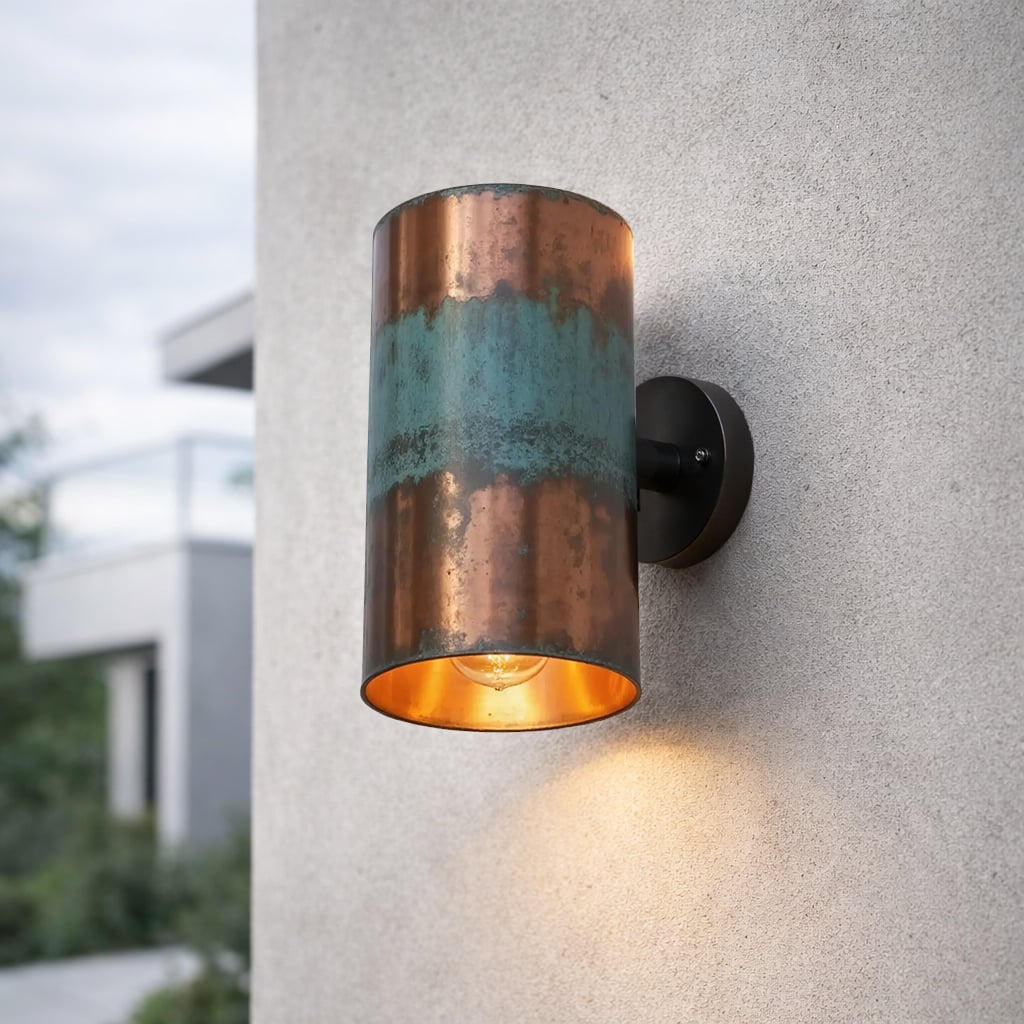 Cylinder Patina Copper Wall Sconce
