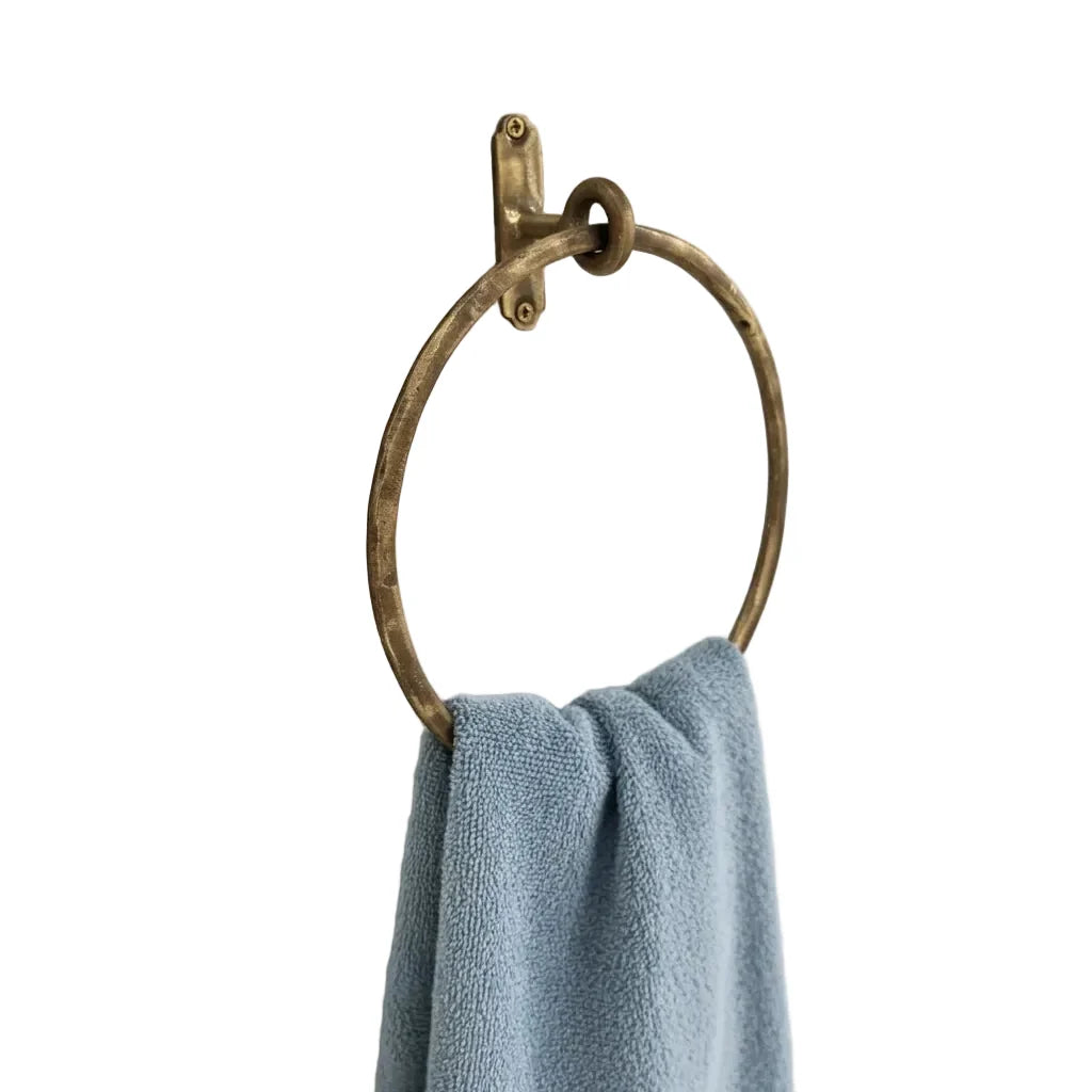 Vintage Brass Towel Ring | Handmade Wall Mounted Bathroom Accessory by Brasska