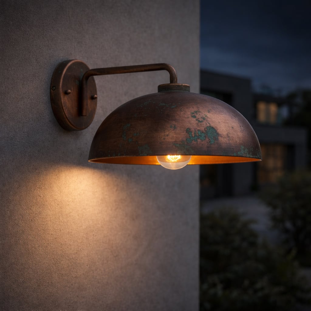 Rustic Copper Outdoor Wall Light