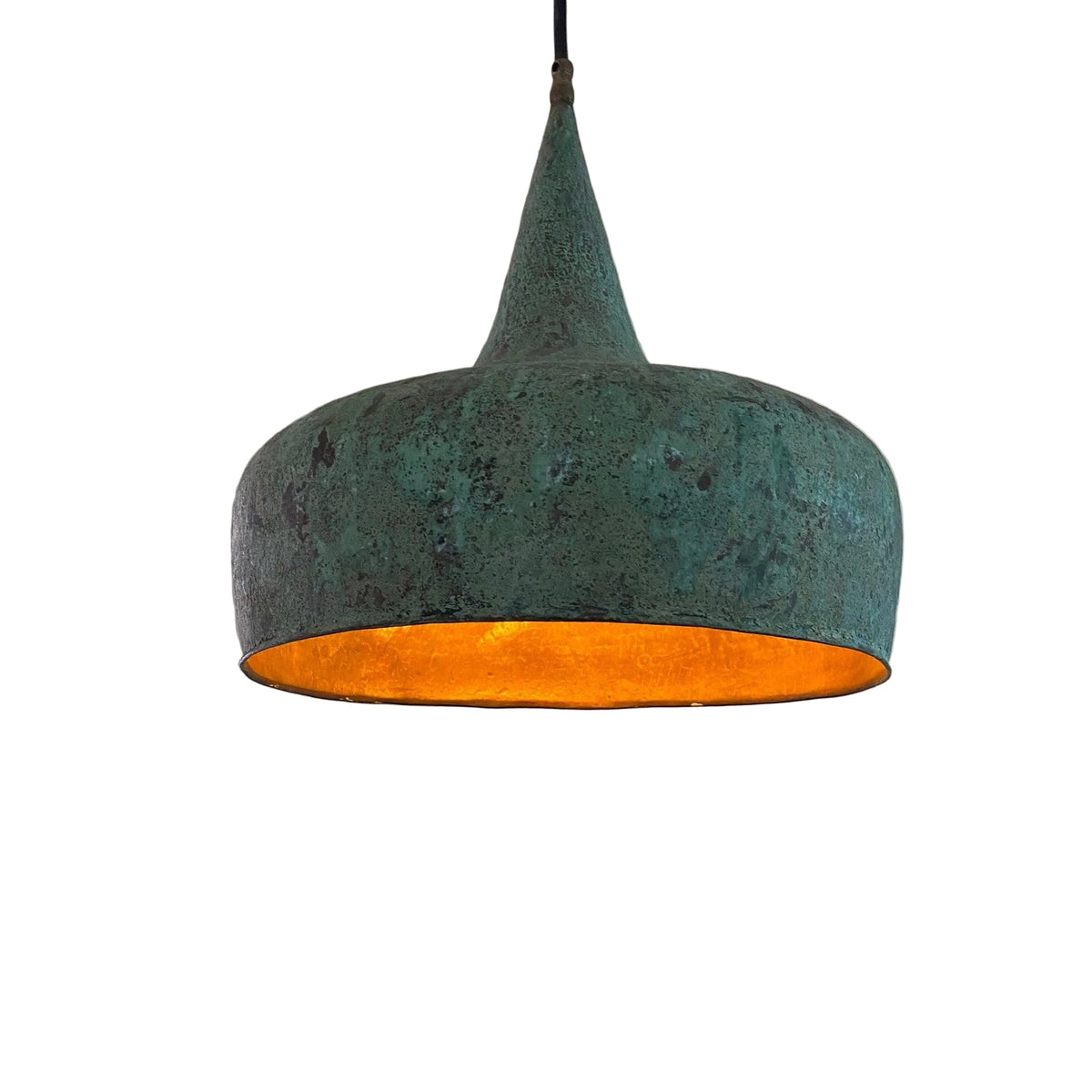 Vintage Oxidized Copper Pendant Light